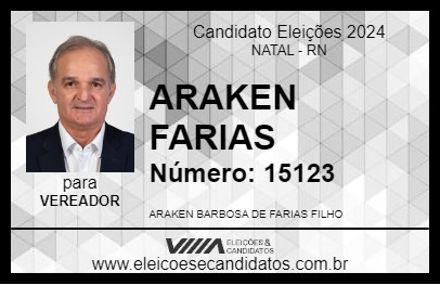 Candidato ARAKEN FARIAS 2024 - NATAL - Eleições