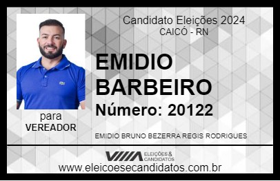 Candidato EMIDIO BARBEIRO 2024 - CAICÓ - Eleições