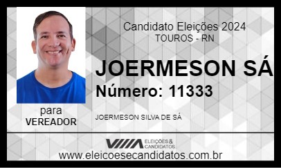 Candidato JOERMESON SÁ 2024 - TOUROS - Eleições