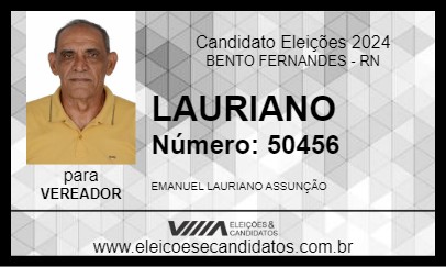 Candidato LAURIANO 2024 - BENTO FERNANDES - Eleições