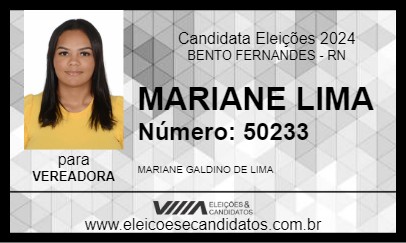 Candidato MARIANE LIMA 2024 - BENTO FERNANDES - Eleições