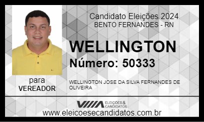 Candidato WELLINGTON 2024 - BENTO FERNANDES - Eleições