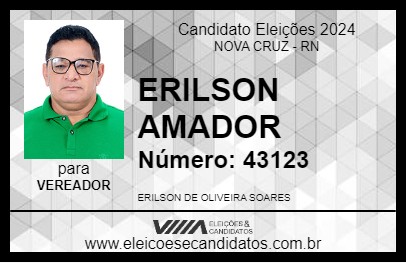 Candidato ERILSON AMADOR 2024 - NOVA CRUZ - Eleições