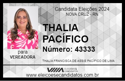 Candidato THALIA PACÍFICO 2024 - NOVA CRUZ - Eleições