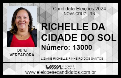 Candidato RICHELLE DA CIDADE DO SOL 2024 - NOVA CRUZ - Eleições