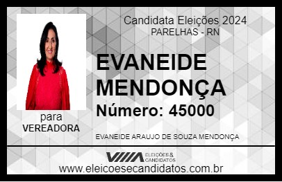 Candidato EVANEIDE MENDONÇA 2024 - PARELHAS - Eleições