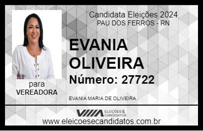 Candidato EVANIA OLIVEIRA 2024 - PAU DOS FERROS - Eleições