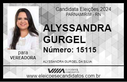 Candidato ALYSSANDRA GURGEL 2024 - PARNAMIRIM - Eleições