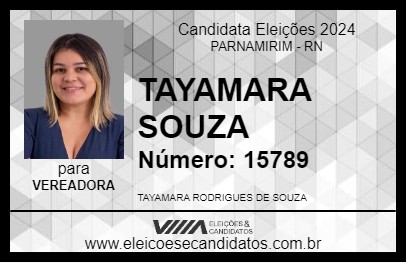 Candidato TAYAMARA SOUZA 2024 - PARNAMIRIM - Eleições