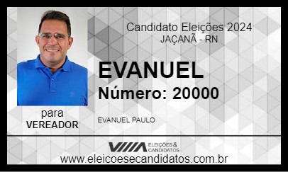 Candidato EVANUEL 2024 - JAÇANÃ - Eleições