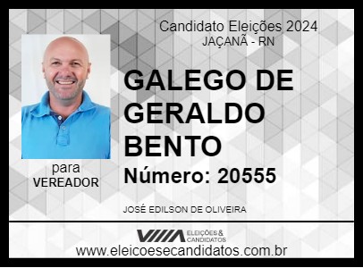 Candidato GALEGO DE GERALDO BENTO 2024 - JAÇANÃ - Eleições