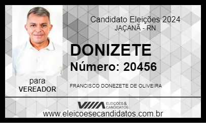 Candidato DONIZETE 2024 - JAÇANÃ - Eleições