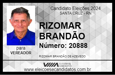 Candidato RIZOMAR BRANDÃO 2024 - SANTA CRUZ - Eleições