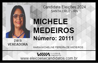 Candidato MICHELE MEDEIROS 2024 - SANTA CRUZ - Eleições