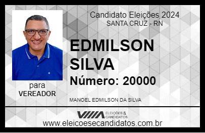 Candidato EDMILSON SILVA 2024 - SANTA CRUZ - Eleições