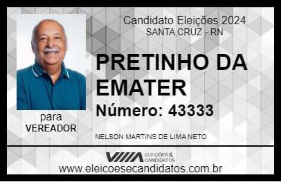 Candidato PRETINHO 2024 - SANTA CRUZ - Eleições