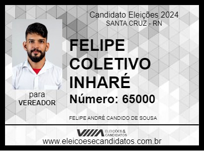 Candidato FELIPE COLETIVO INHARÉ 2024 - SANTA CRUZ - Eleições