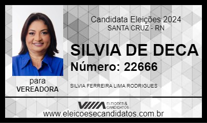 Candidato SILVIA DE DECA 2024 - SANTA CRUZ - Eleições