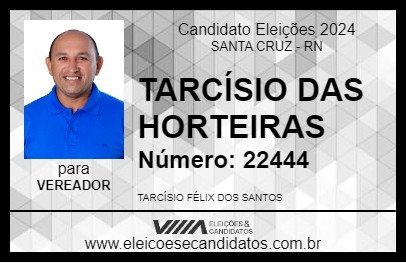 Candidato TARCÍSIO DAS HORTEIRAS 2024 - SANTA CRUZ - Eleições