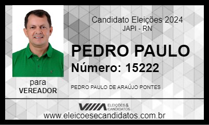 Candidato PEDRO PAULO 2024 - JAPI - Eleições