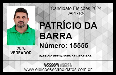 Candidato PATRÍCIO DA BARRA 2024 - JAPI - Eleições