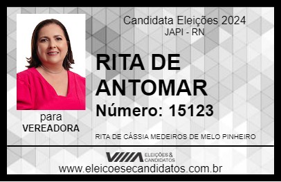 Candidato RITA DE ANTOMAR 2024 - JAPI - Eleições