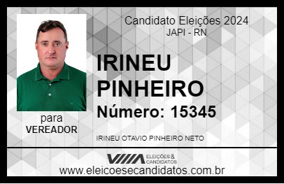 Candidato IRINEU PINHEIRO 2024 - JAPI - Eleições