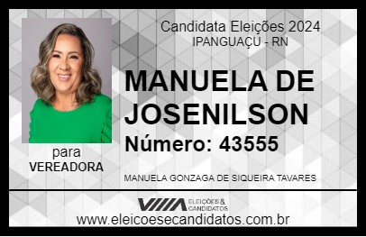 Candidato MANUELA DE JOSENILSON 2024 - IPANGUAÇU - Eleições