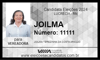 Candidato JOILMA 2024 - LUCRÉCIA - Eleições