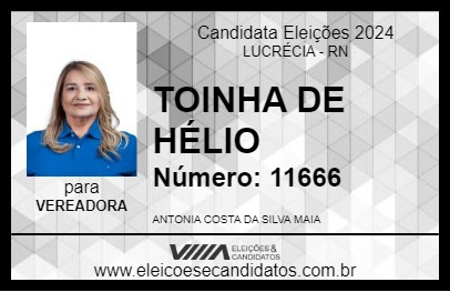 Candidato TOINHA DE HÉLIO 2024 - LUCRÉCIA - Eleições