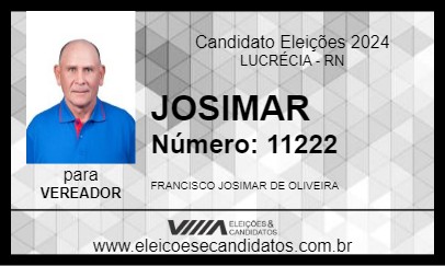 Candidato JOSIMAR 2024 - LUCRÉCIA - Eleições