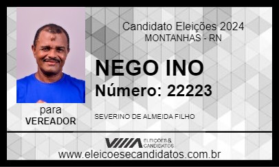 Candidato NEGO INO 2024 - MONTANHAS - Eleições