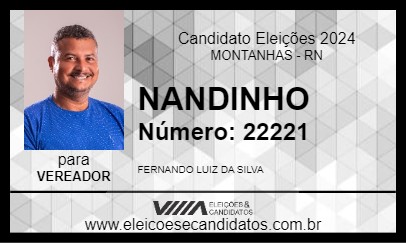 Candidato NANDINHO 2024 - MONTANHAS - Eleições