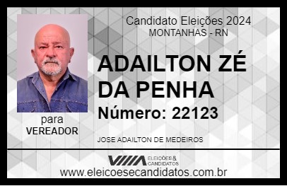 Candidato ADAILTON ZÉ DA PENHA 2024 - MONTANHAS - Eleições