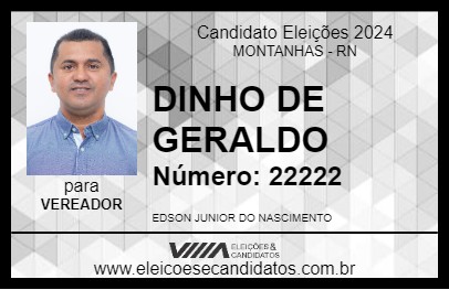 Candidato DINHO DE GERALDO 2024 - MONTANHAS - Eleições