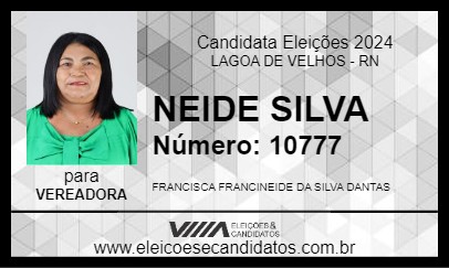 Candidato NEIDE SILVA 2024 - LAGOA DE VELHOS - Eleições