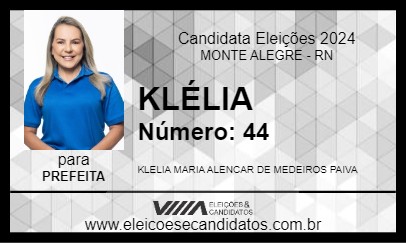 Candidato KLÉLIA 2024 - MONTE ALEGRE - Eleições