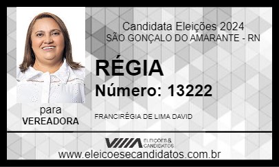 Candidato RÉGIA 2024 - SÃO GONÇALO DO AMARANTE - Eleições