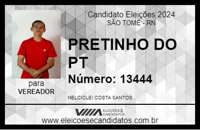 Candidato PRETINHO DO PT 2024 - SÃO TOMÉ - Eleições