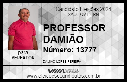 Candidato PROFESSOR DAMIÃO 2024 - SÃO TOMÉ - Eleições