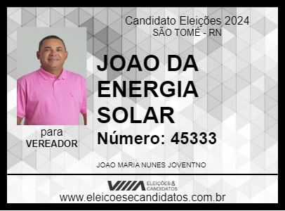 Candidato JOAO DA ENERGIA SOLAR 2024 - SÃO TOMÉ - Eleições