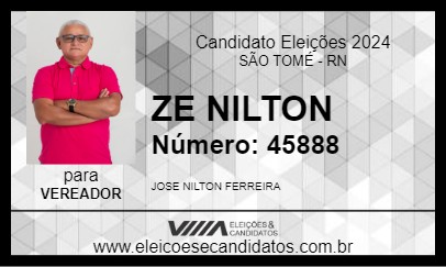 Candidato ZE NILTON 2024 - SÃO TOMÉ - Eleições