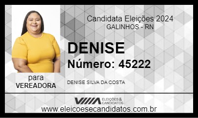 Candidato DENISE 2024 - GALINHOS - Eleições