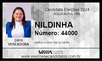 Candidato NILDINHA 2024 - ÁGUA NOVA - Eleições