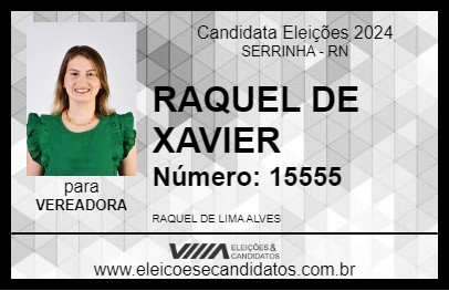 Candidato RAQUEL DE XAVIER 2024 - SERRINHA - Eleições