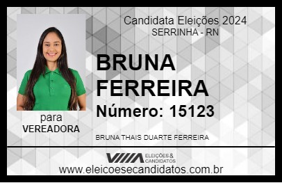 Candidato BRUNA FERREIRA 2024 - SERRINHA - Eleições