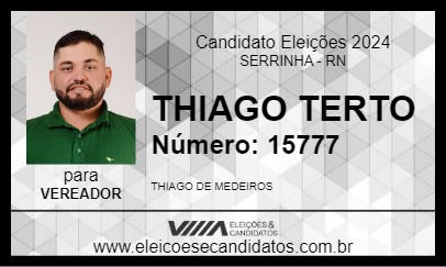 Candidato THIAGO TERTO 2024 - SERRINHA - Eleições