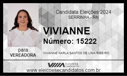 Candidato VIVIANNE 2024 - SERRINHA - Eleições