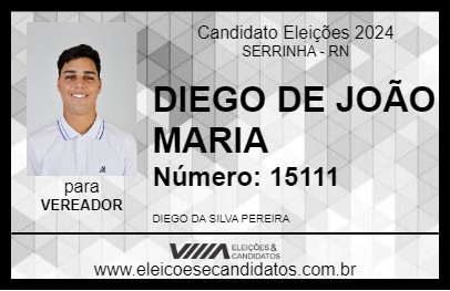 Candidato DIEGO DE JOÃO MARIA 2024 - SERRINHA - Eleições