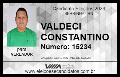 Candidato VALDECI CONSTANTINO 2024 - SERRINHA - Eleições